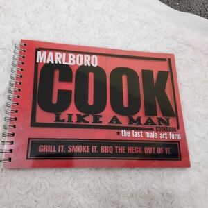 Marlboro Vintage 2004 Cook Like A Man Cookbook Grilling BBQ Cowboy Tobacciana